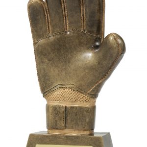 Golden Soccer Goalie Glove Trophy