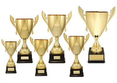 gold metal cups