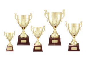 gold metal cups