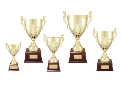 gold metal cups