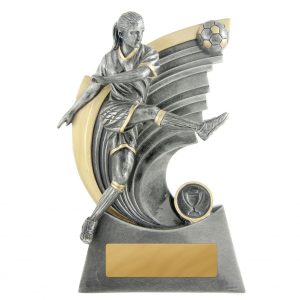 Female football trophy