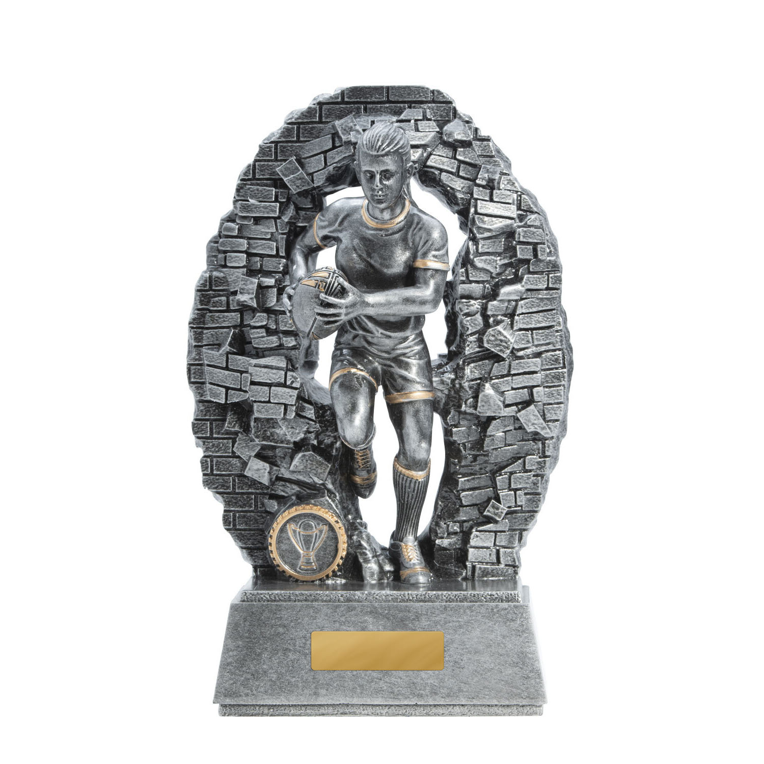 Female rugby trophy