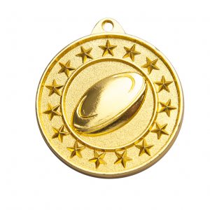 Gold rugby medal