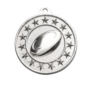 Silver rugby medal