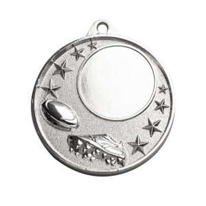 Silver rugby medal
