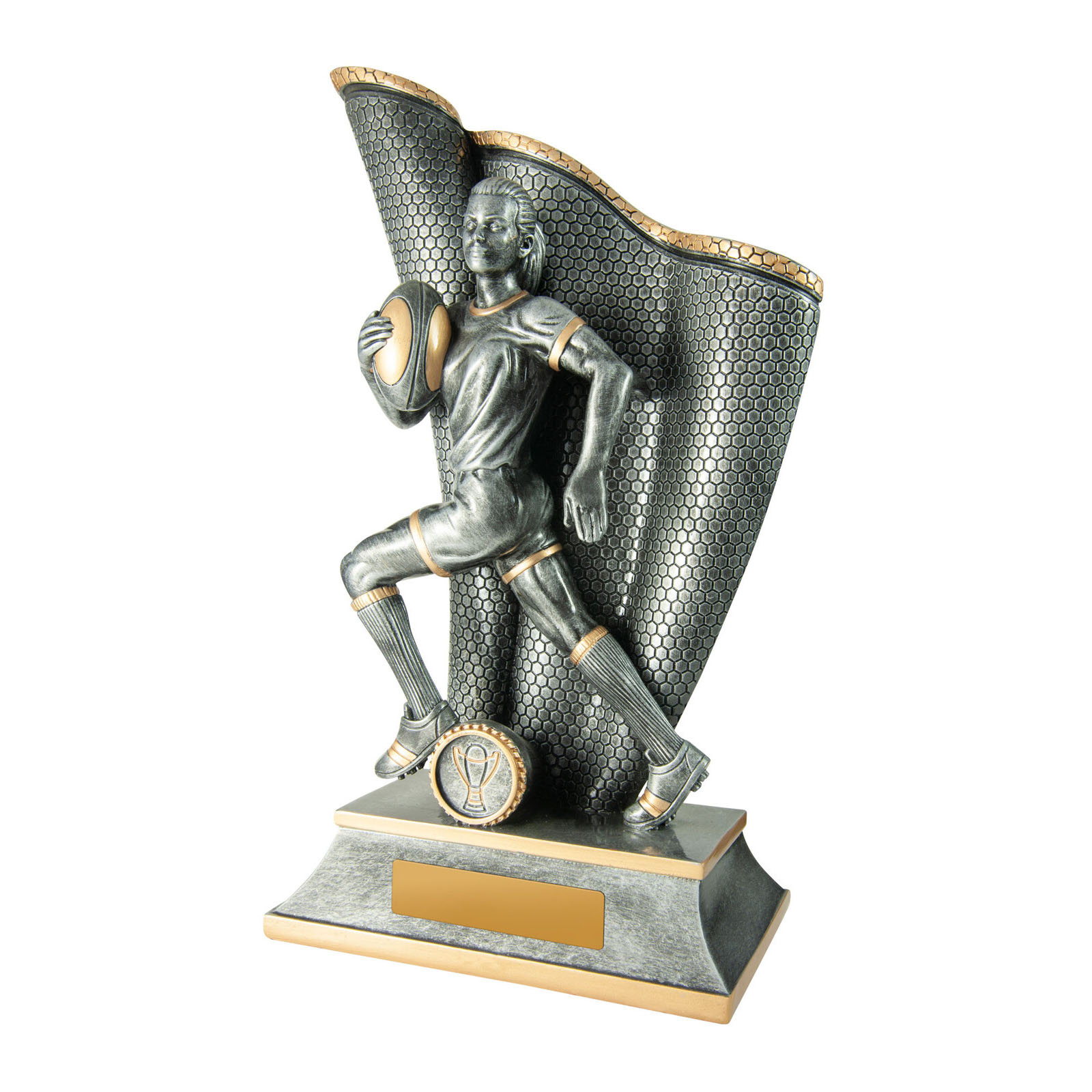 Female rugby trophy