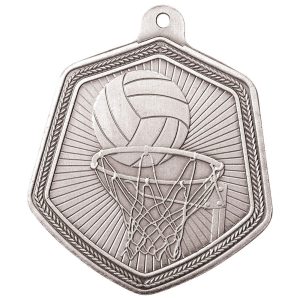 Silver netball medal