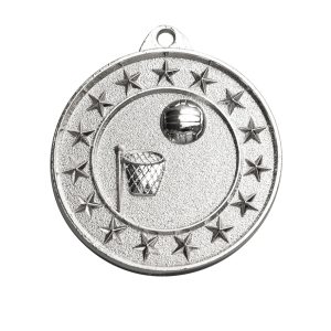 Silver netball medal