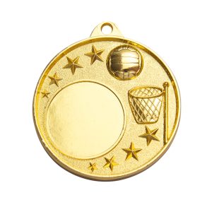 Gold netball medal