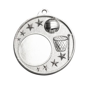 Silver netball medal