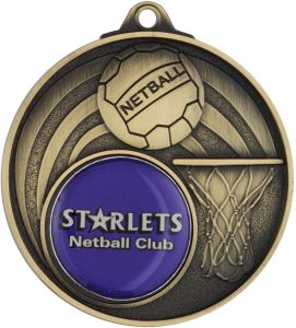 Gold netball medal