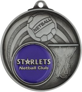 Silver netball medal