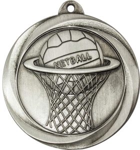 Silver netball medal