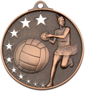 Bronze netball medal