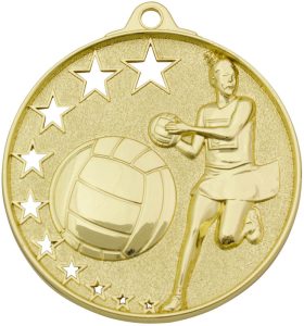 Gold netball medal