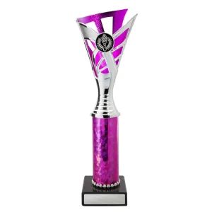 Silver and pink cup