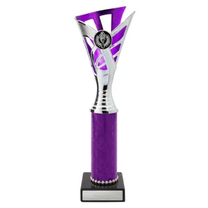Silver and purple cup