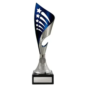 Silver and blue cup