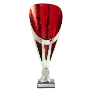 Silver and red cup