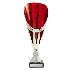 Silver and red cup