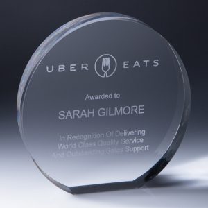 Circular acrylic award