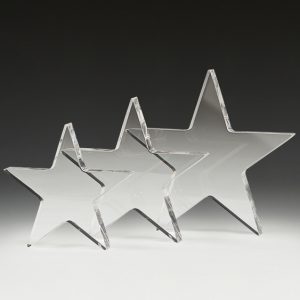 Star shaped acrylic trophies