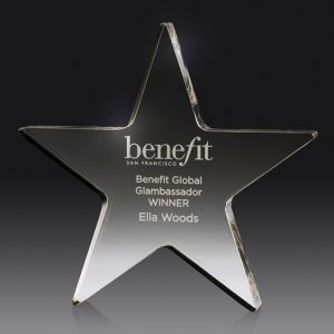 Star shaped acrylic award