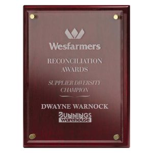 Rosewood finish acrylic award