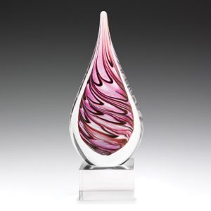 Pink art glass award