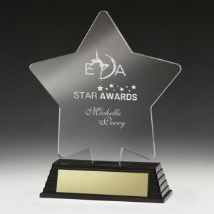 Star shaped acrylic award
