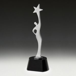 Chrome and crystal award