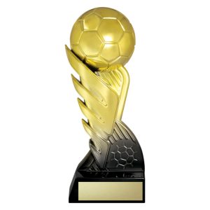 Gold soccer trophy