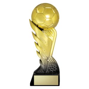 Gold soccer trophy