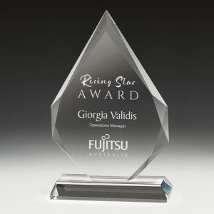 Arrowhead shaped crystal award