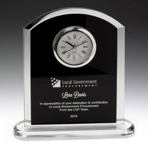 Glass clock award