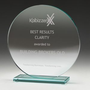 Circular jade glass award