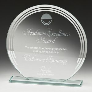 Circular glass award