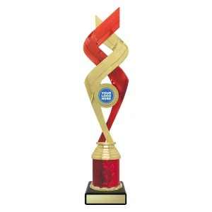 Gold and red trophy