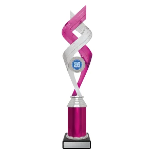 Silver and pink trophy