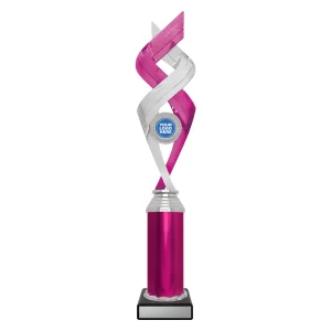 Silver and pink trophy
