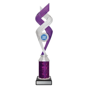Silver and purple trophy