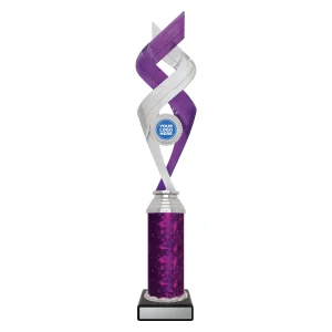 Silver and purple trophy