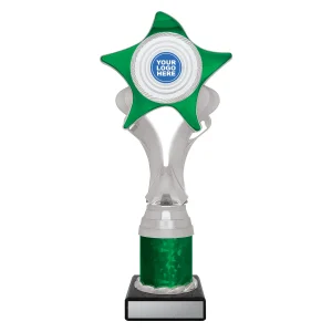 Silver and green trophy