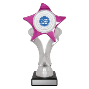 Silver and pink trophy