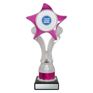 Silver and pink trophy