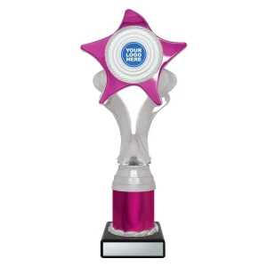 Silver and pink trophy