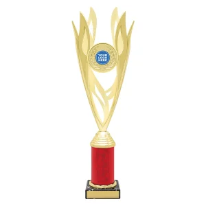 Gold and red trophy